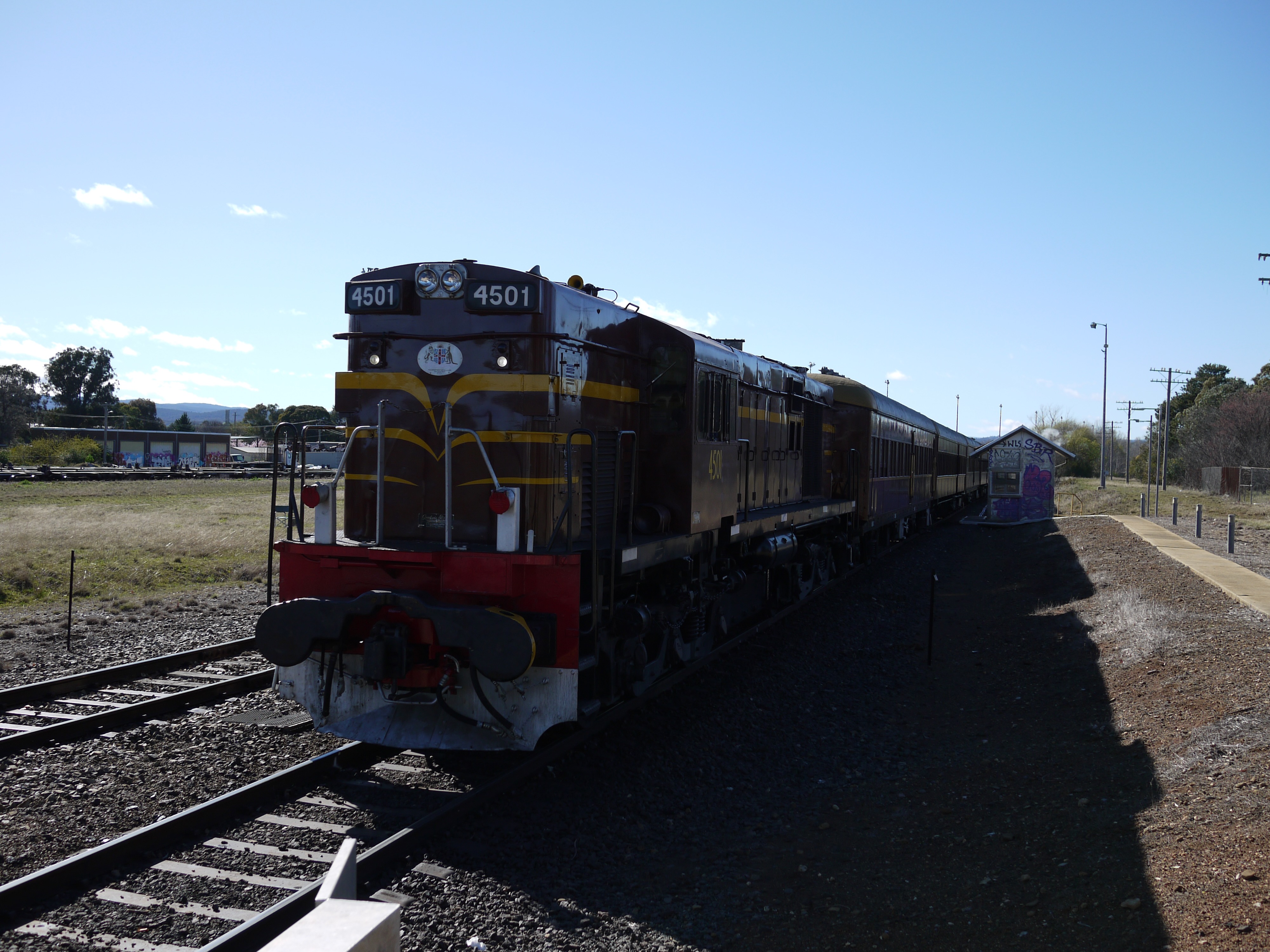 A diesel locomotive