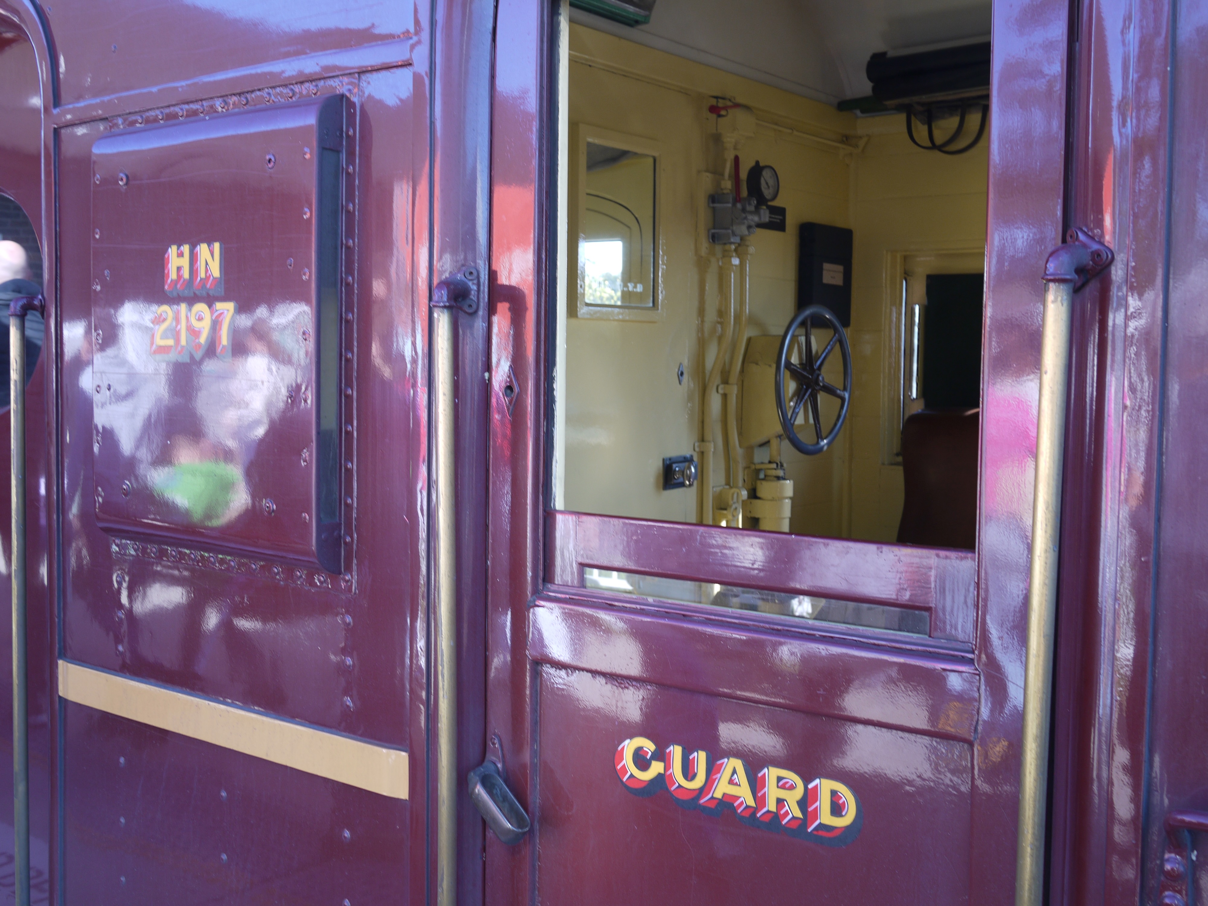 A view inside the conductor compartments of one of the heritage carriages